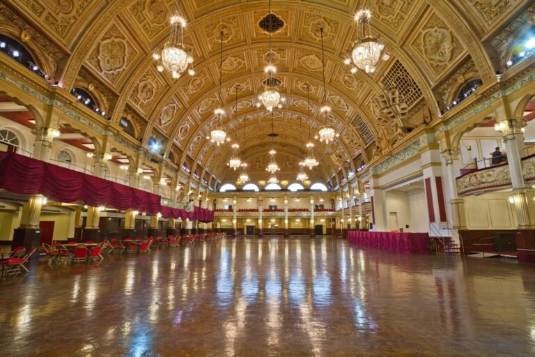 Ornate historic ballroom architecture